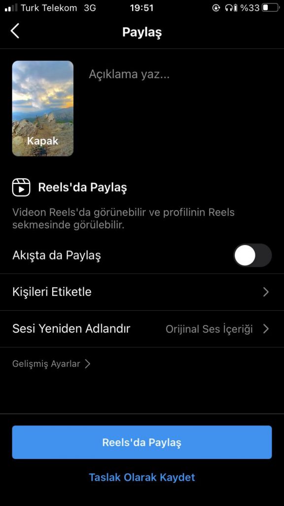 Instagram Reels Hikayede Paylaşamıyorum