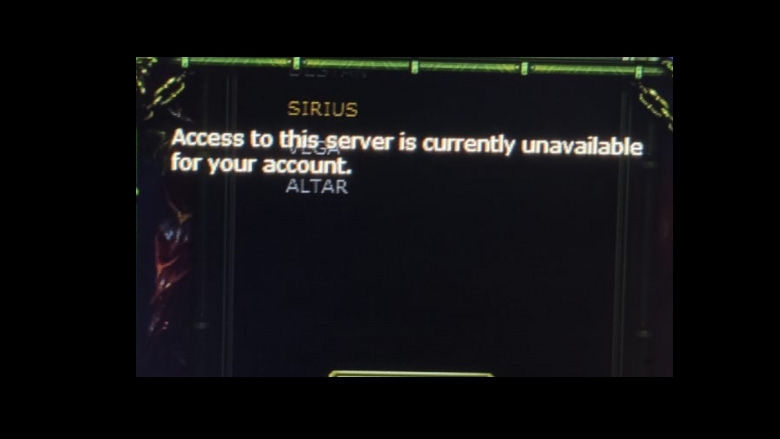 Access To This Server is Currently Unavailable For Your Account