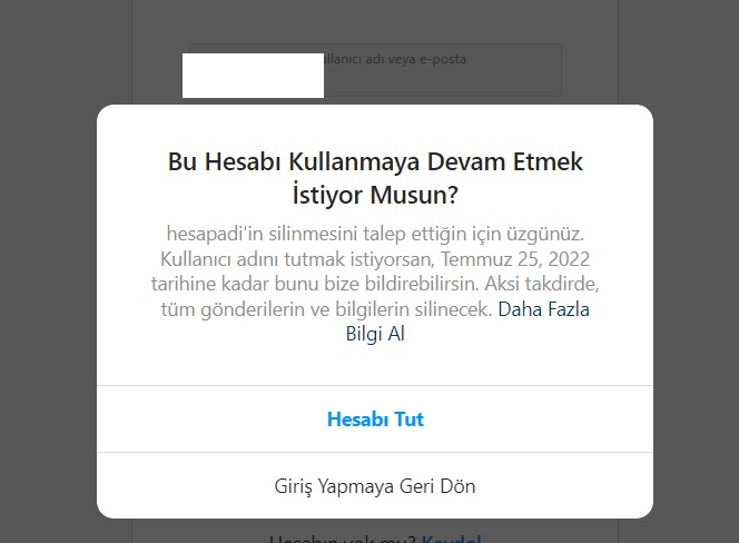 Bu Hesabı Kullanmaya Devam Etmek İstiyor Musun