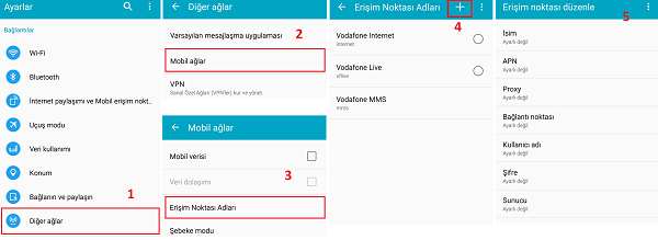 türk telekom internet ayarları android