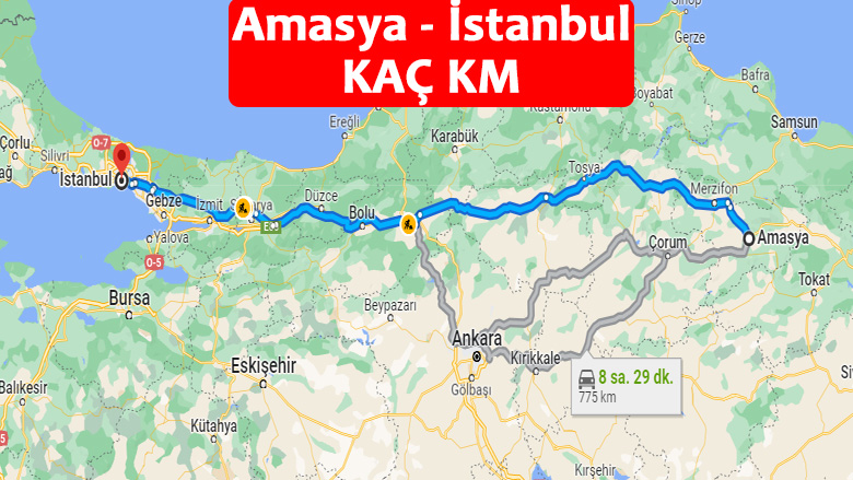 Amasya İstanbul Arası Kaç Km