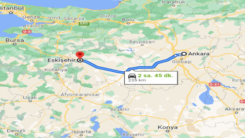 Ankara Eskişehir Arası Kaç Kilometre
