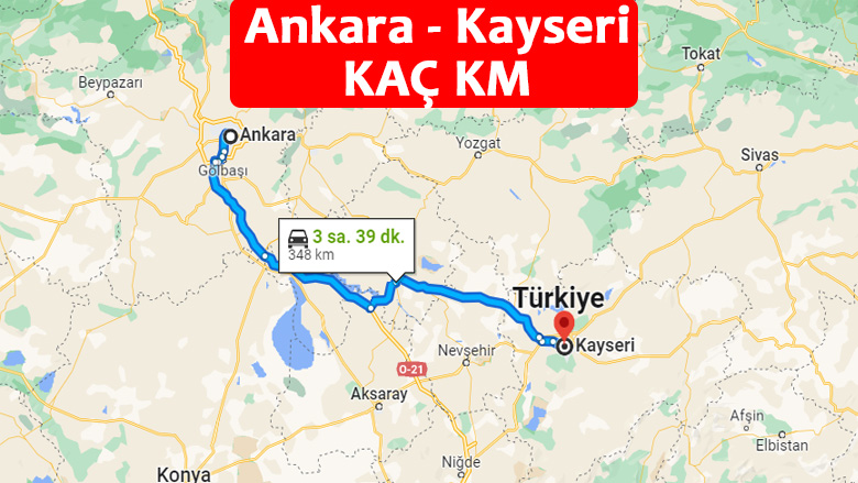 Ankara Kayseri Arası Kaç Kilometre