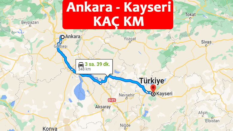 Ankara Kayseri Arası Kaç Kilometre
