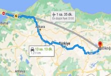 İstanbul Elazığ Arası Kaç Kilometre