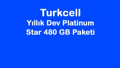 Turkcell Yıllık Dev Platinum Star 480 GB Paketi