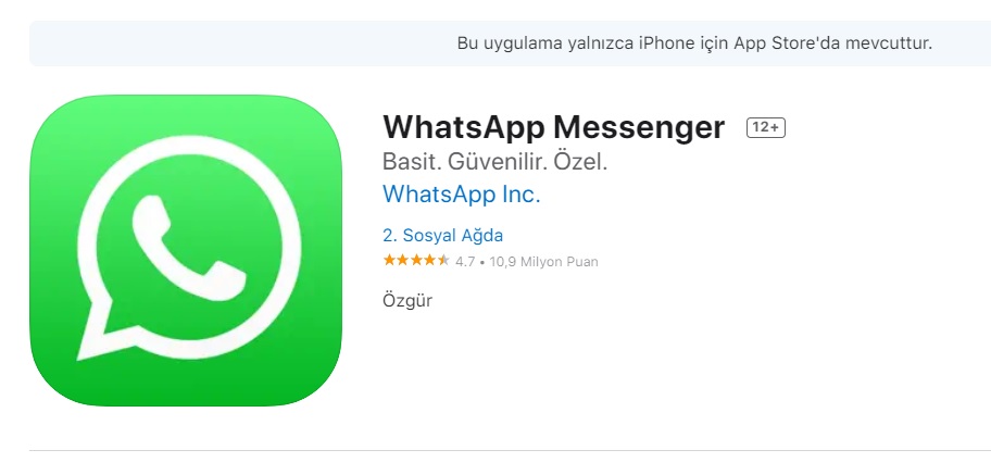 whatsapp indirmek istiyorum
