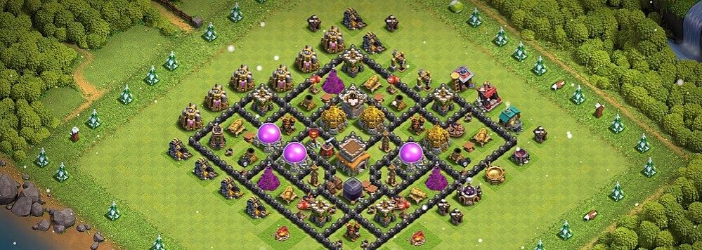 clash of clans 8. seviye köy düzenleri