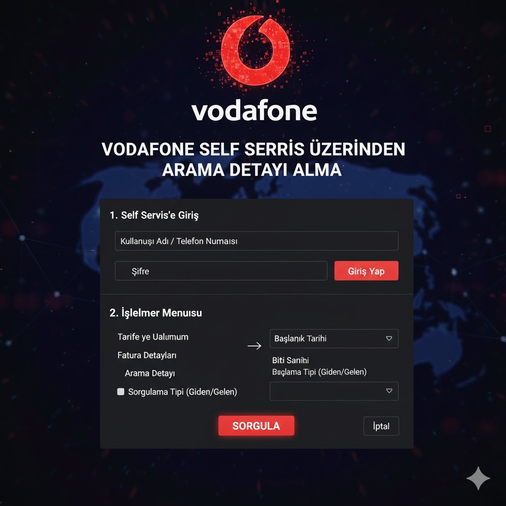 Vodafone Self Servis Üzerinden Arama Detayı Alma